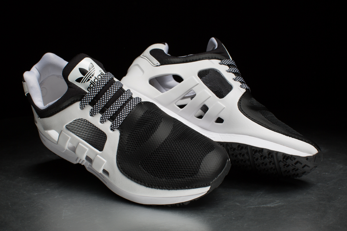 adidas eqt racer 2.0 trainers in white and black
